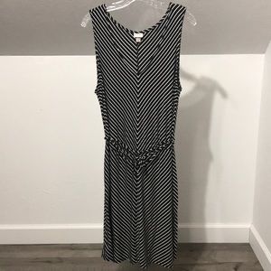Merona• Black and White strip Dress Sz. XL